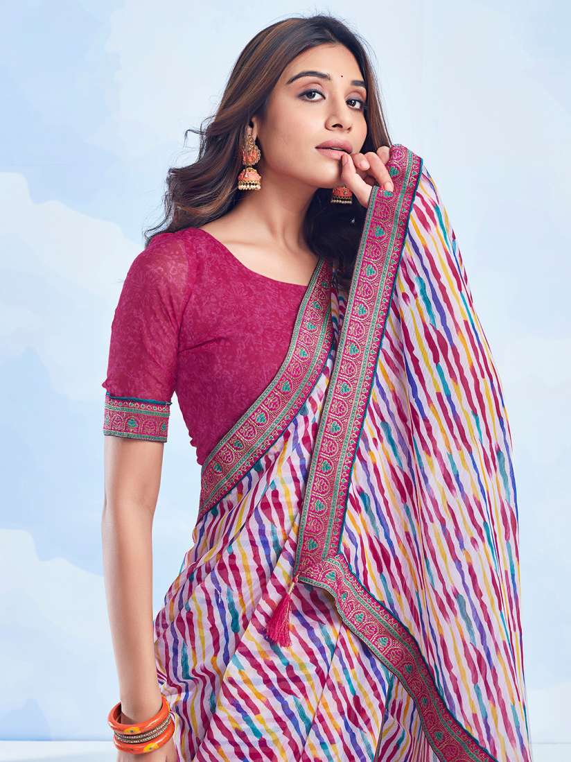 Buy KALINI Leheriya Pure Chiffon Leheriya Saree Sarees for Women 29827454 Myntra