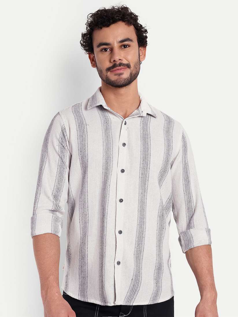 Buy FILO HEVIS Classic Striped Cotton Linen Casual Shirt - Shirts 