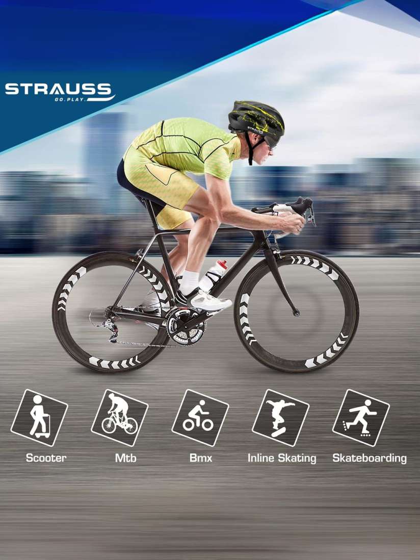 Buy STRAUSS Printed Cycling Cushioned Adjustable Safety Helmet Helmets for Unisex 29831972 Myntra