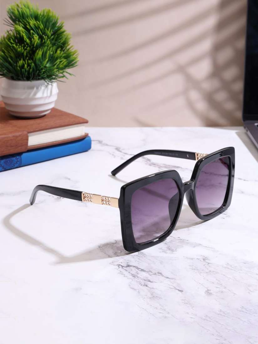 Buy DressBerry Unisex Black Square Sunglasses with UV Protected Lens V30022 C1 Sunglasses for Unisex 29837403 Myntra