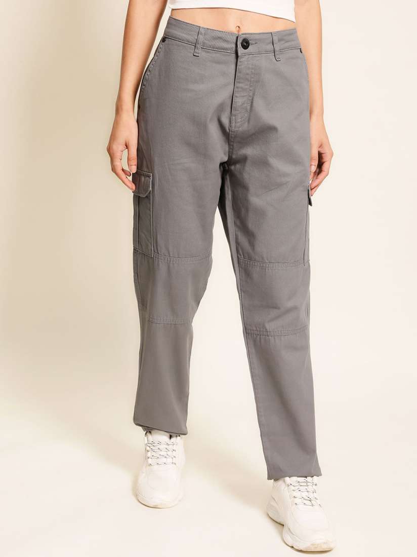 Womens grey slim fit trousers on sale