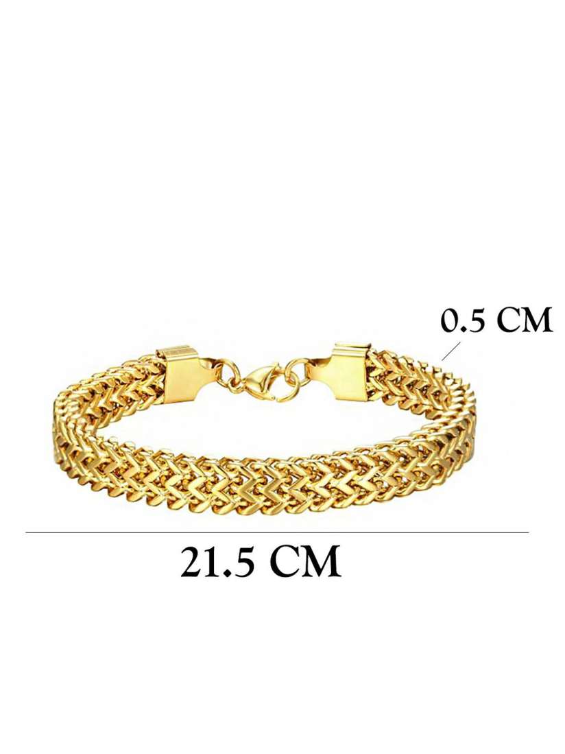 Buy Yellow Chimes Men Gold-Plated Stainless Steel Link Bracelet - Bracelet  for Unisex 29839416 | Myntra
