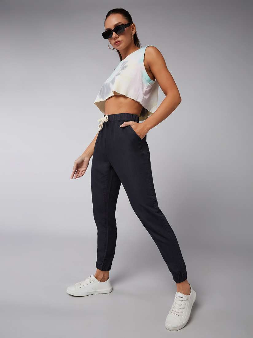 Buy DOLCE CRUDO Women Regular Length Mid Rise Clean Look Regular Fit Denim Joggers Jeans for Women 29840880 Myntra