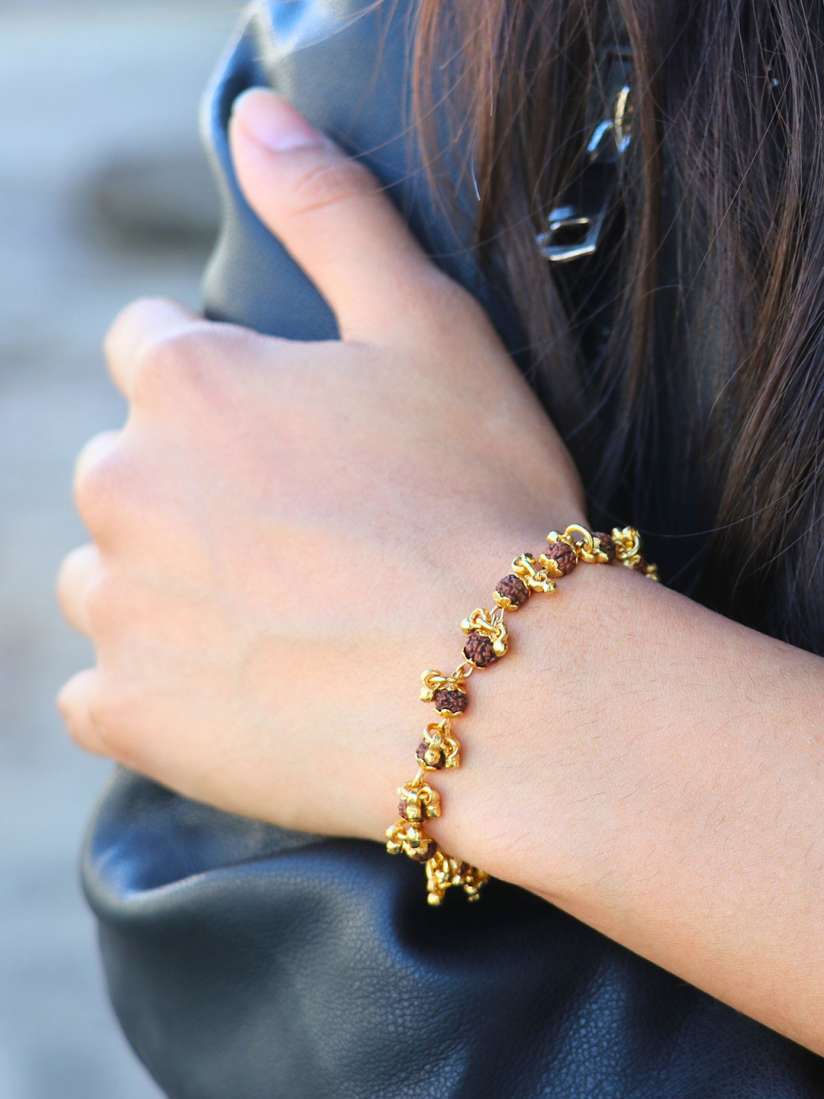 Buy Japam Women Gold Plated Elemental Rudraksha Bracelet Bracelet for Women 29841137 Myntra