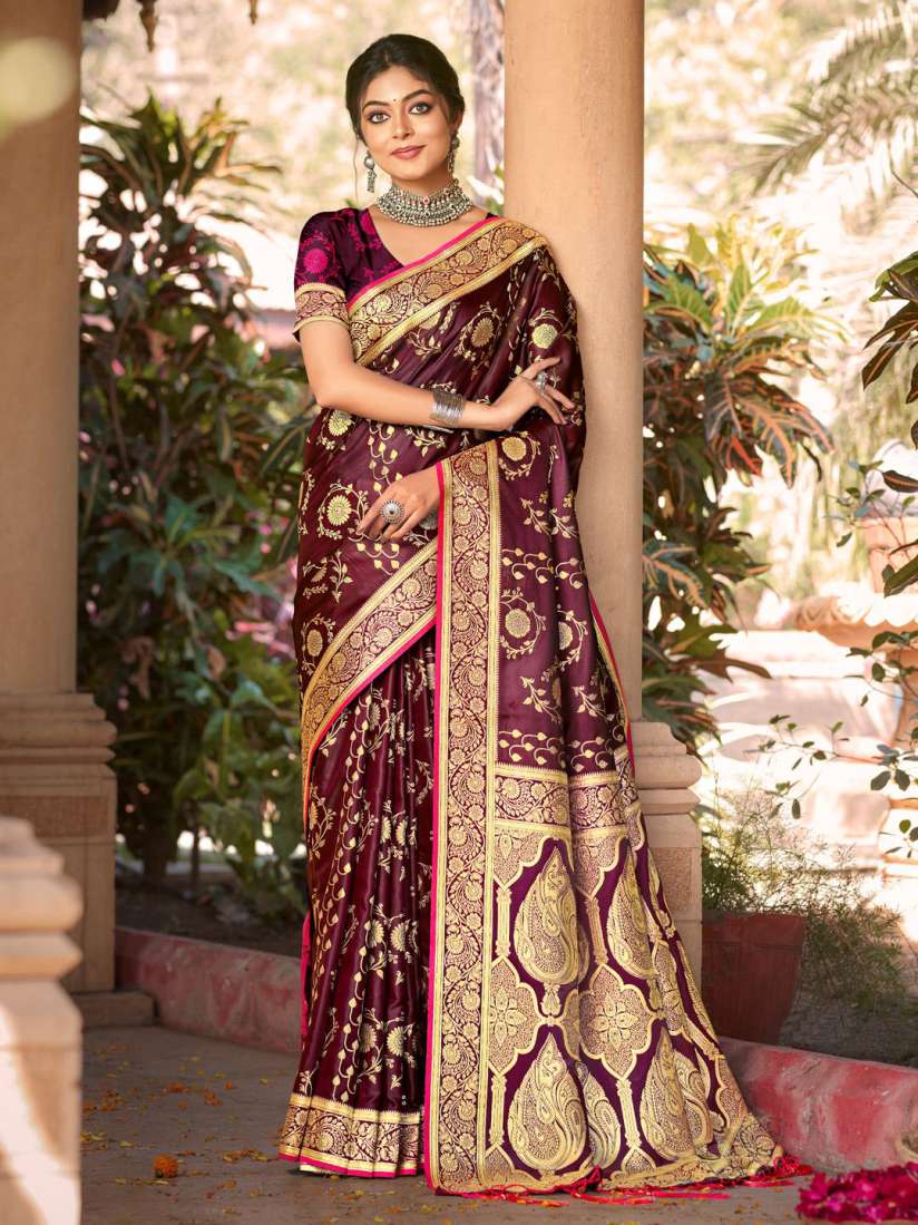 Buy Exclusiva Woven Design Floral Zari Saree Sarees for Women 29842906 Myntra