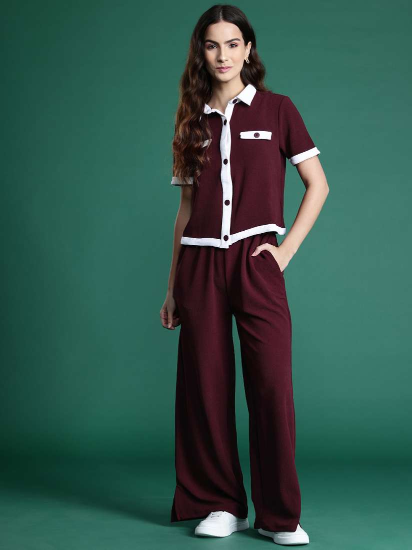 Buy DressBerry Pocket Detail Shirt With Trousers Co Ord Set Co Ords for Women 29843689 Myntra