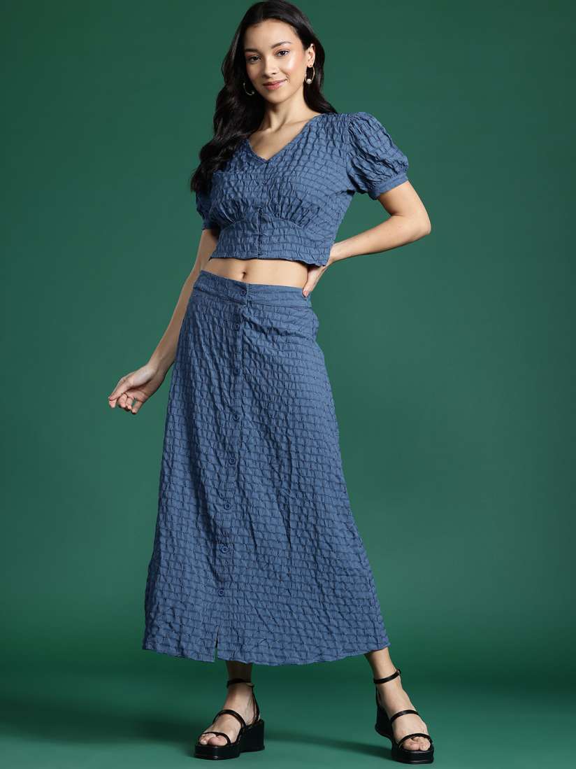 Buy DressBerry Textured Top With Skirt Co Ord Set Co Ords for Women 29843717 Myntra