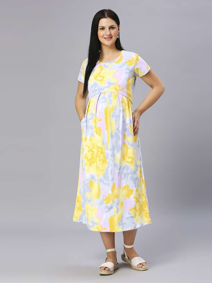 Buy True Shape Women Abstract Printed Fit and Flare Maternity Dress Dresses for Women 29845983 Myntra