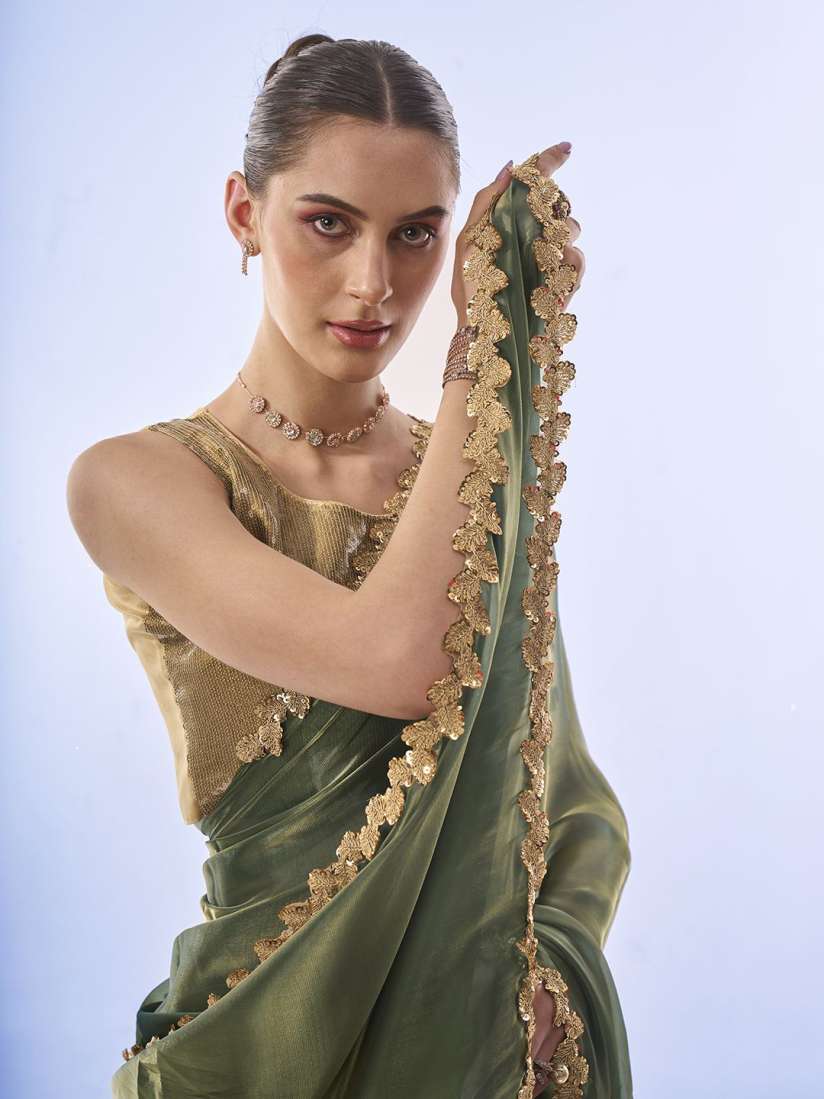 Buy Kalista Sequinned Organza Designer Saree Sarees for Women 29848019 Myntra