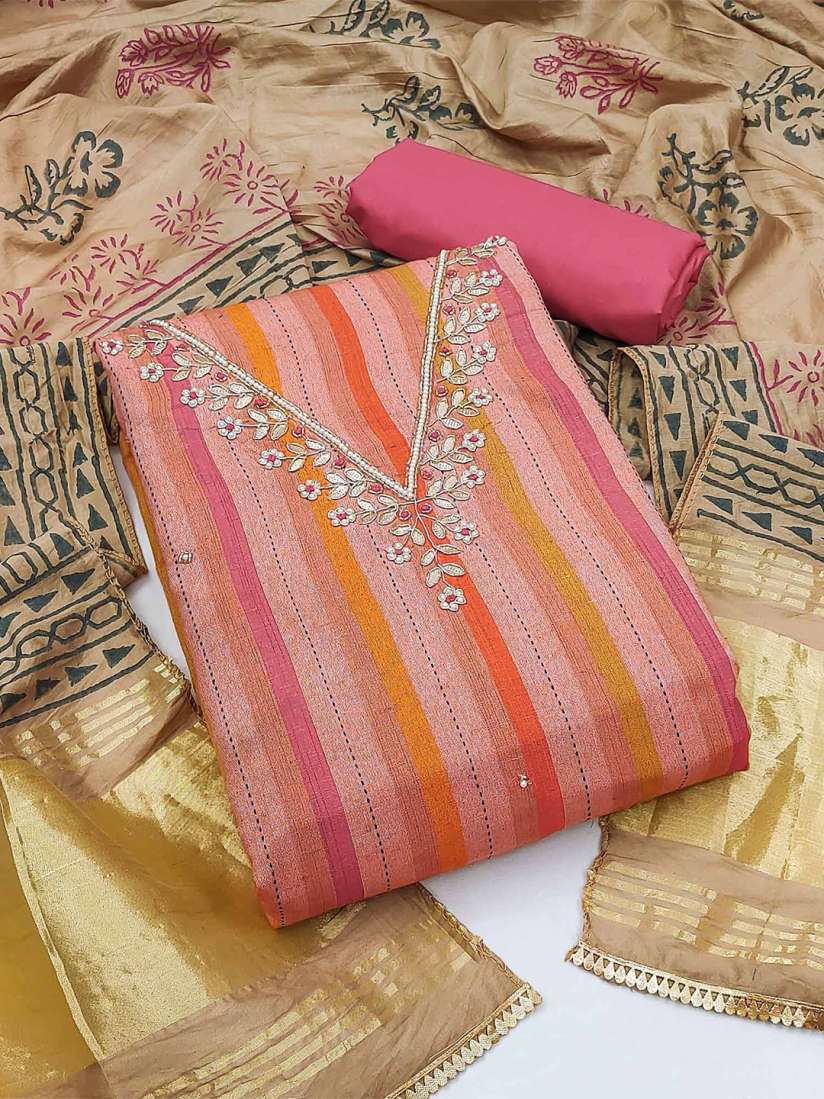 Buy Peachmode Striped Pure Cotton Dress Material Dress Material for Women 29848306 Myntra
