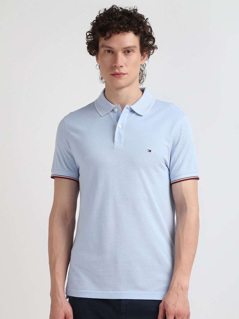 Buy Tommy Hilfiger Polo Collar Cotton Slim Fit T-shirt Tshirts
