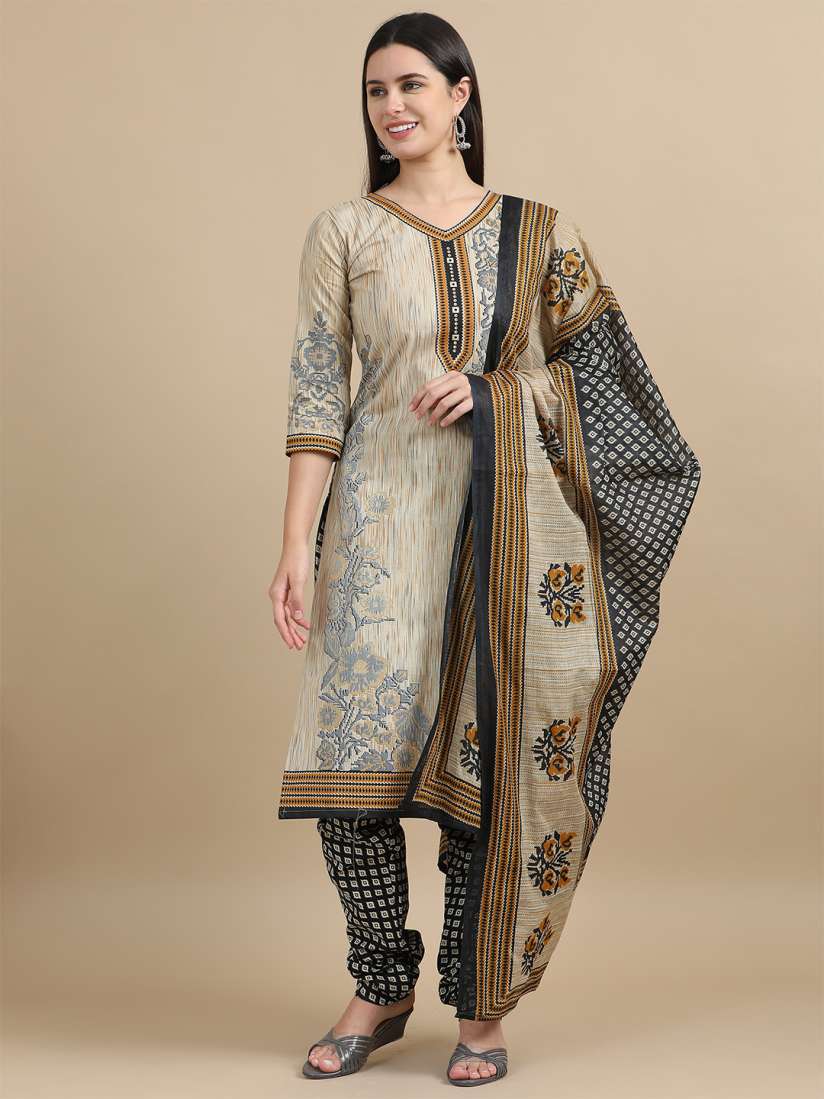 Buy MIRAAN Printed Pure Cotton Unstitched Dress Material Dress Material for Women 29850046 Myntra