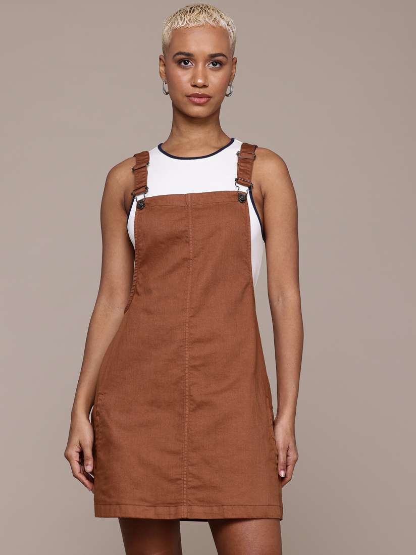 Buy Roadster Denim Pinafore Mini Dress Dresses for Women 29851257 Myntra