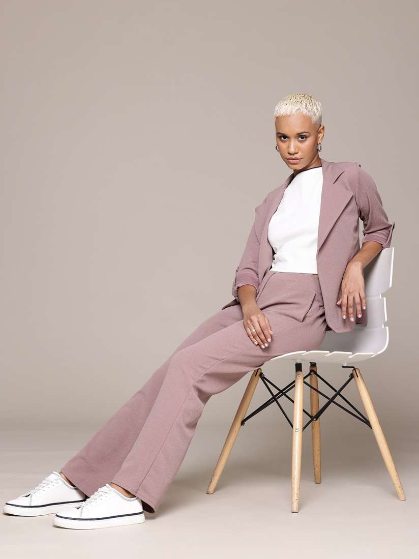 Buy Roadster Open Front Blazer With Trouser Co Ords Co Ords for Women 29852075 Myntra