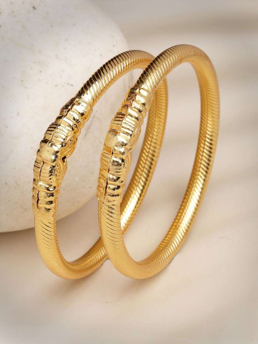Buy NVR Set of 2 Gold Plated Traditional Bangles Bangle for Women 29852871 Myntra