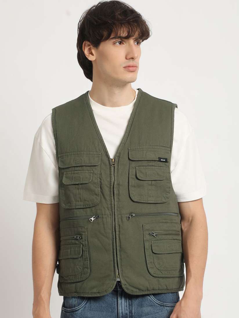 Utility sleeveless jacket best sale