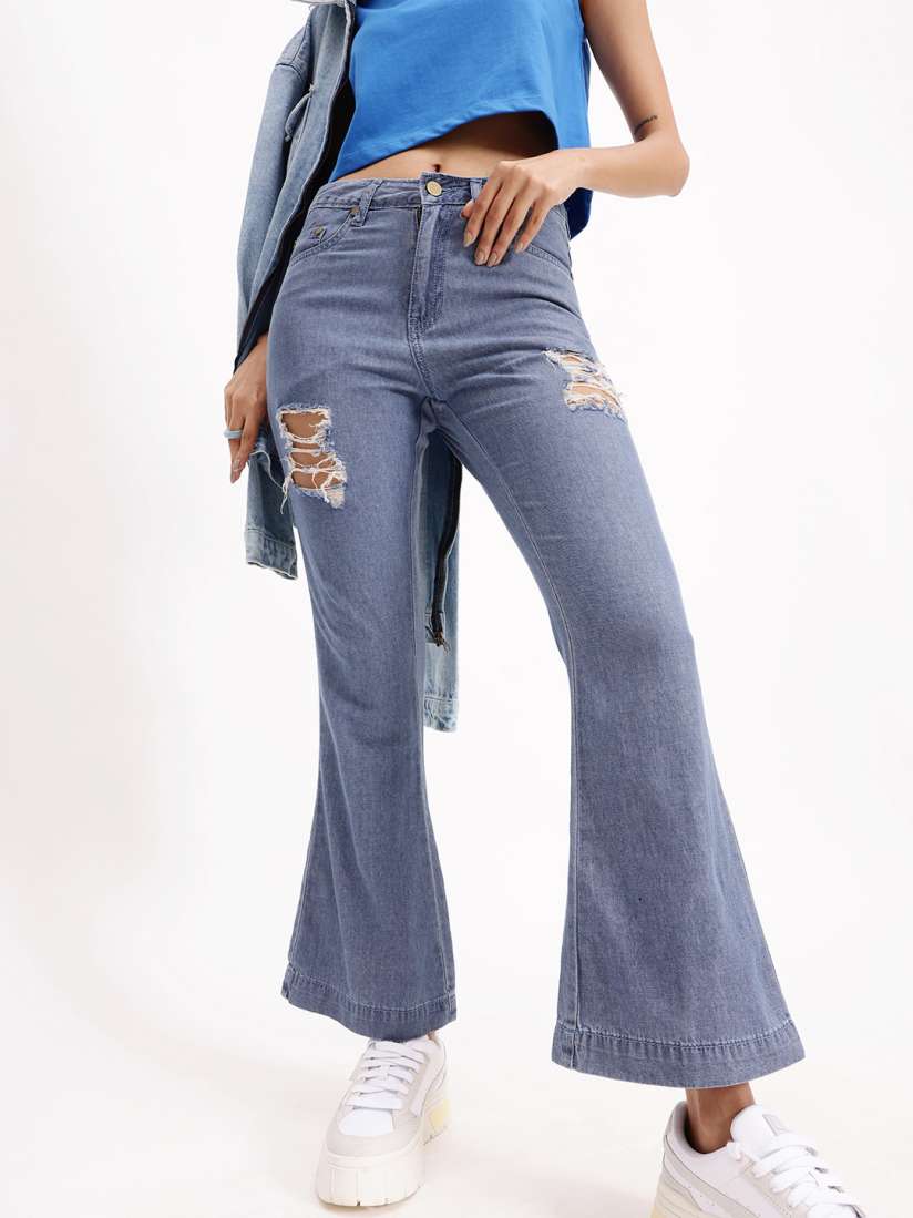 Flared jeans myntra discount