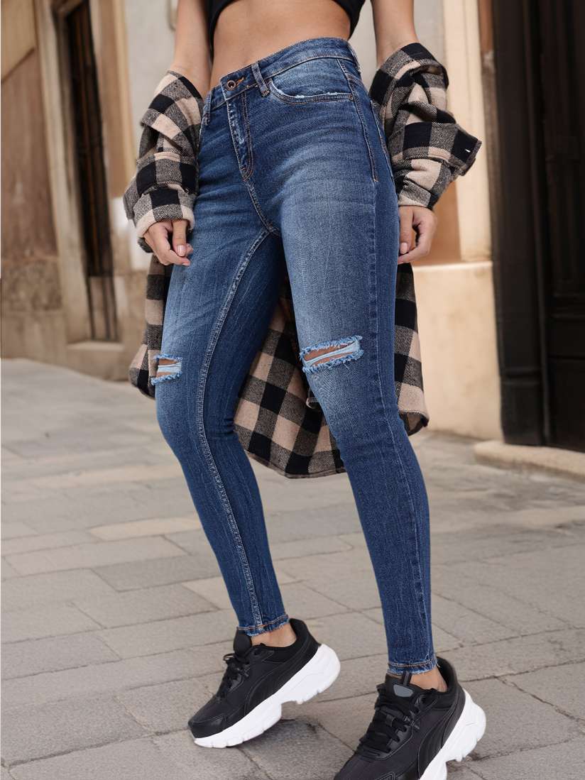Ripped jeans for girls myntra on sale