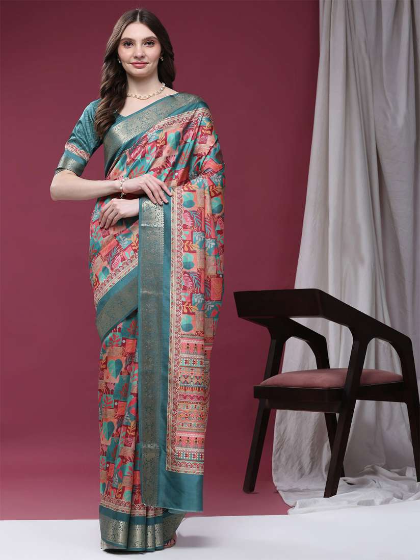 Buy PRATIBIMB Floral Pure Silk Saree Sarees for Women 29861350 Myntra
