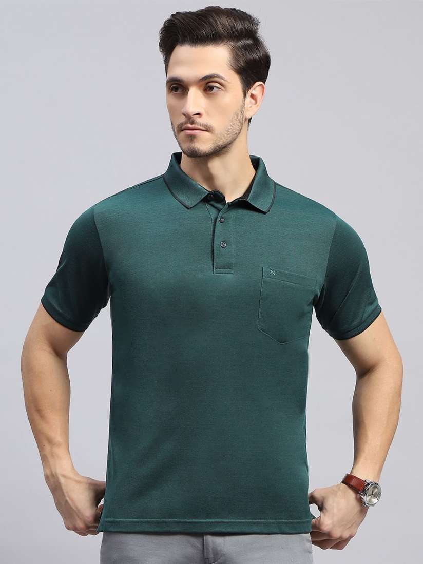 Buy Monte Carlo Polo Collar Short Sleeves Regular Fit Cotton T shirt Tshirts for Men 29861598 Myntra