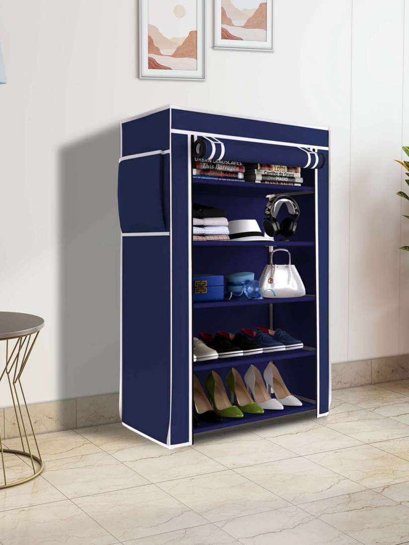 Buy Fabura Navy Blue White 5 Tier Moisture Resistant Rectangle Shoe Rack Racks and Wardrobes for Unisex 29862458 Myntra
