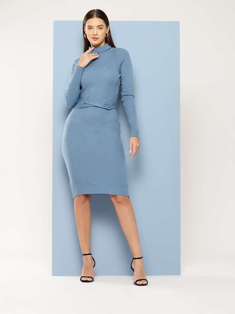 Buy Chemistry Acrylic Jumper Dress with Belt Dresses for Women 29870445 Myntra