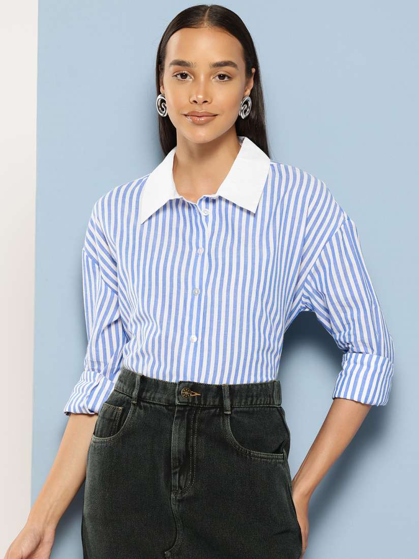 Striped casual shirts clearance