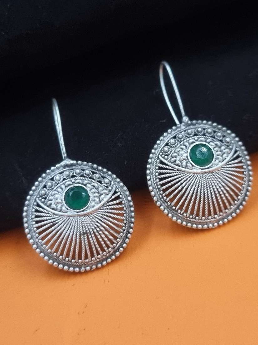 Buy Sangria Silver Plated Stone Studded Oxidised Earrings Earrings for Women 29872877 Myntra