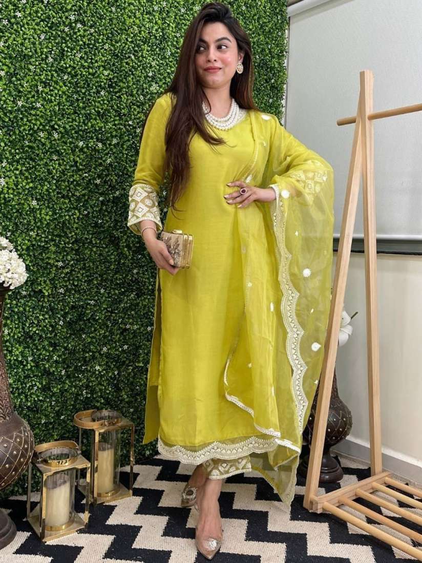 Buy KALINI Women Ethnic Motifs Embroidered Regular Kurta with Trousers Dupatta Kurta Sets for Women 29877204 Myntra