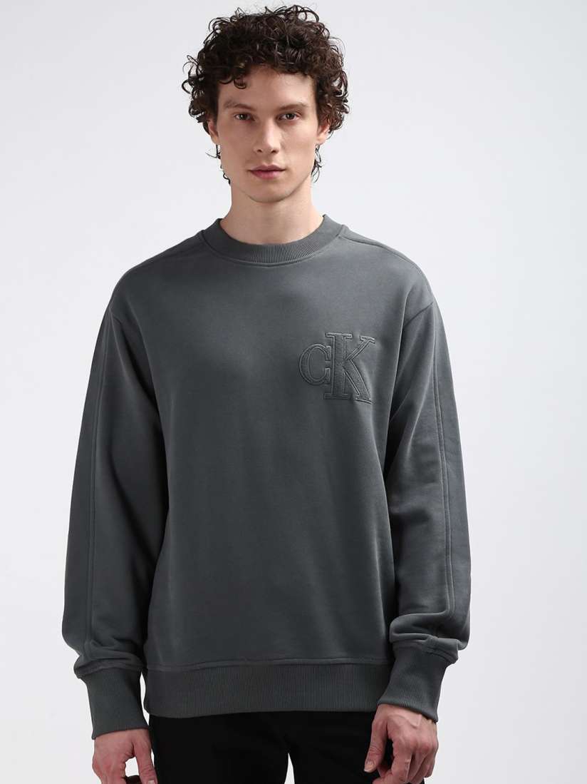 Buy Calvin Klein Jeans Men Solid High Neck Long Sleeves Sweatshirt Sweatshirts for Men 29879330 Myntra