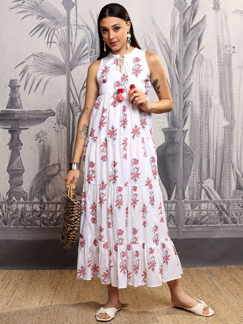 Buy Vishudh Floral Print Maxi Midi Dress Dresses for Women 29879560 Myntra
