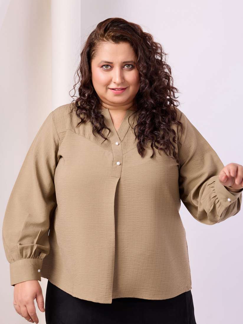 Buy BAESD Plus Size Round Notched Neck Top Tops for Women 29884542 Myntra