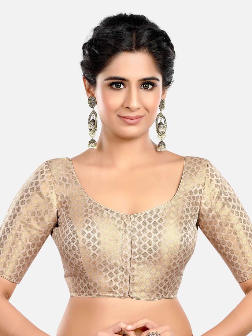 Buy FEMMIBELLA Woven Design Round Neck Readymade Saree Blouse Saree Blouse for Women 29891659 Myntra