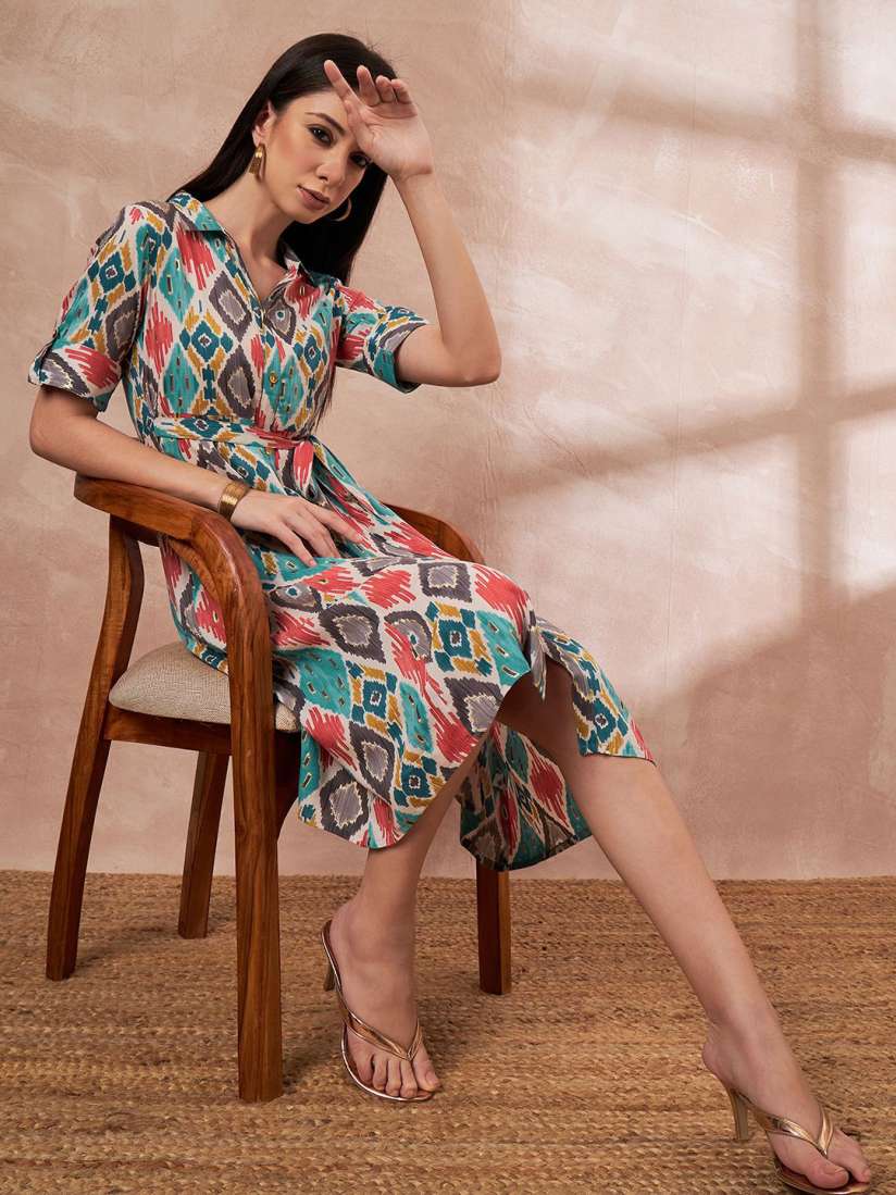 Buy all about you Ethnic Motifs Print Liva A Line Ethnic Dress Ethnic Dresses for Women 29896466 Myntra