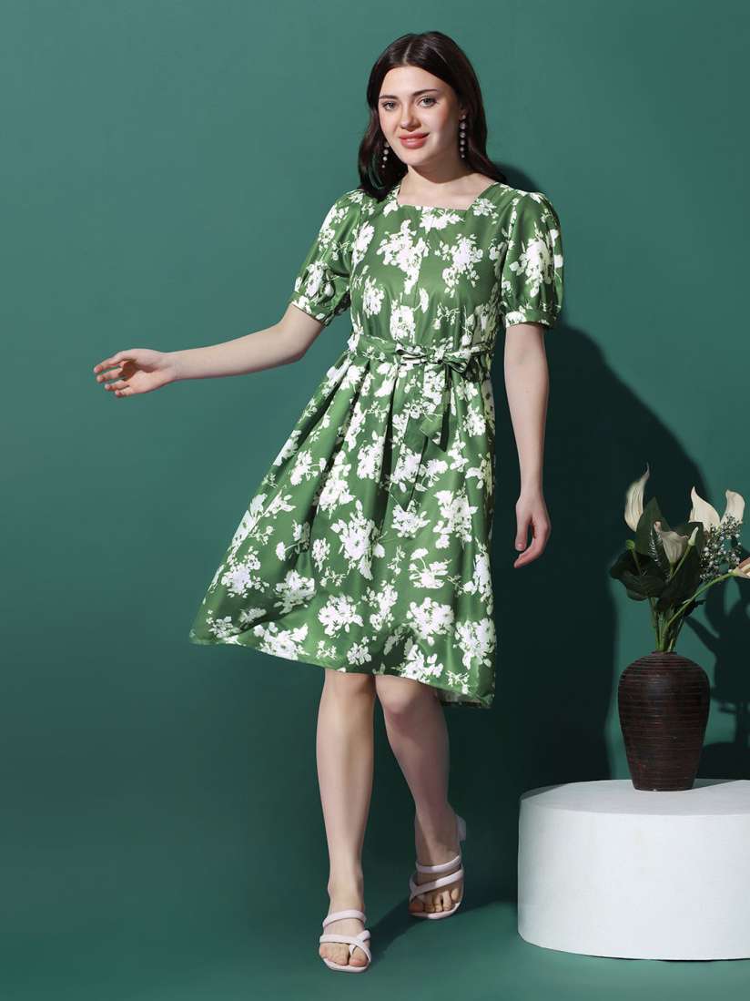 Floral print a line dress sale