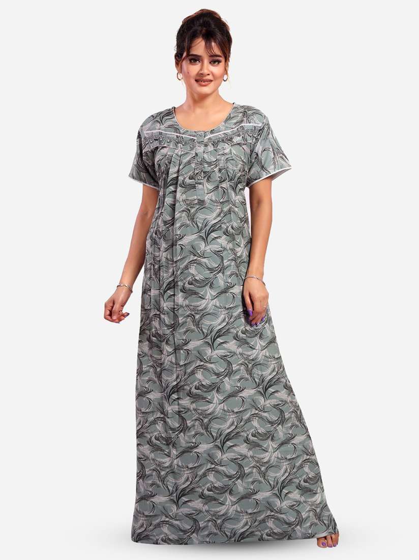 Buy NIGHT QUEEN Printed Maxi Nightdress Nightdress for Women 29902546 Myntra