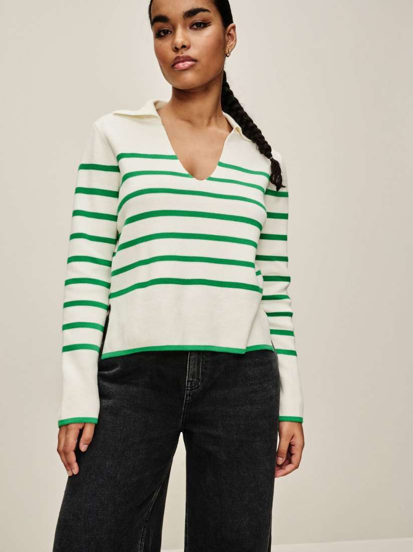 Striped sweatshirt women on sale