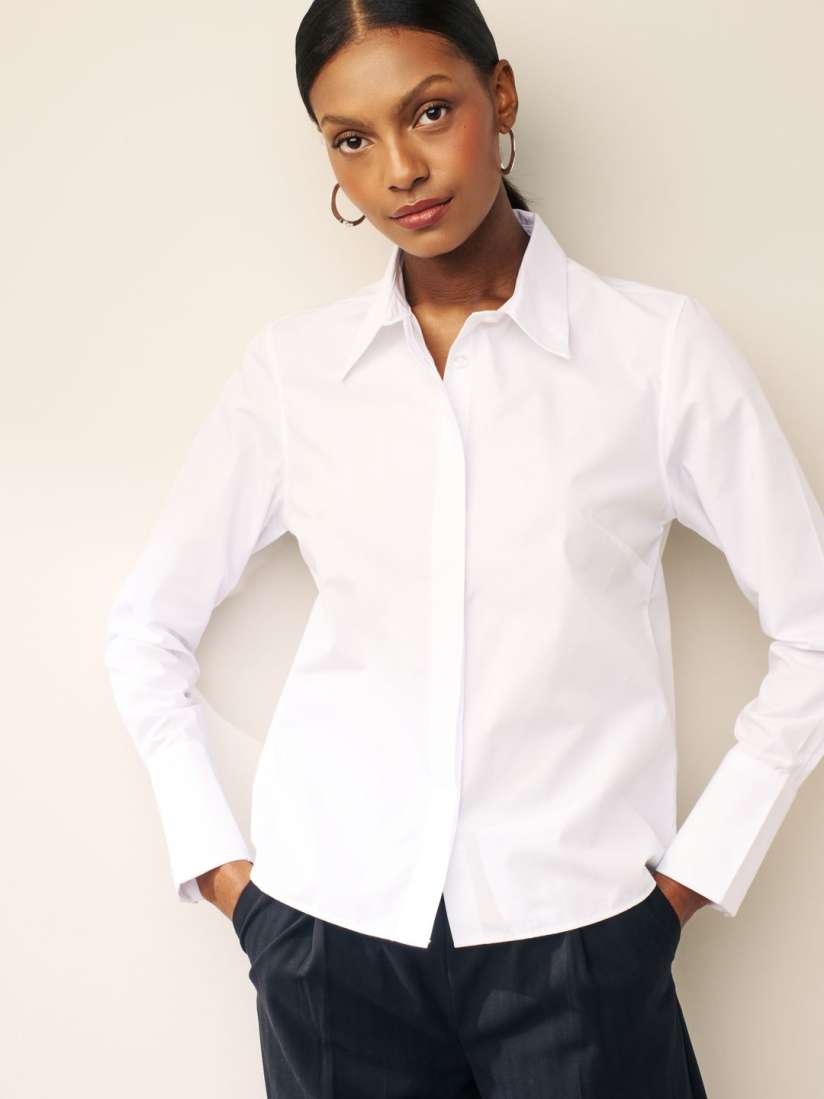 Buy NEXT Solid Wingtip Collar Casual Shirt Shirts for Women 29905647 Myntra