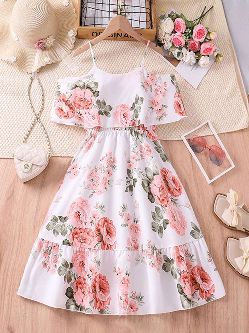Buy INCLUD Floral Print Fit Flare Dress Dresses for Girls 29906822 Myntra