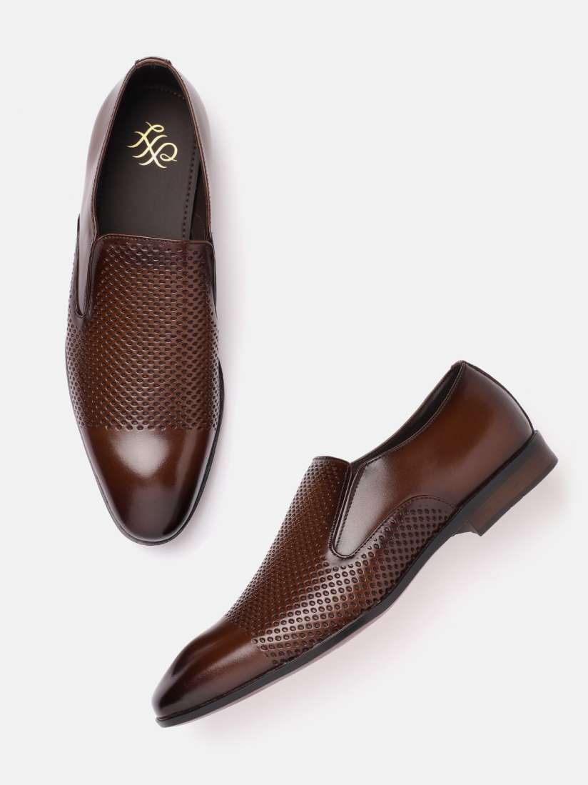 Buy House of Pataudi Men Perforated Formal Slip On Shoes Formal Shoes for Men 29908714 Myntra