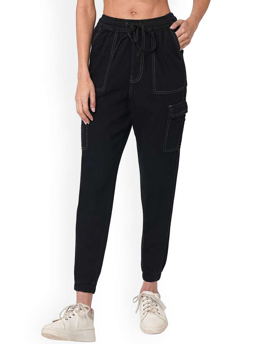 Buy Kraus Jeans Women Loose Fit High Rise Joggers Trousers Trousers for Women 29908754 Myntra