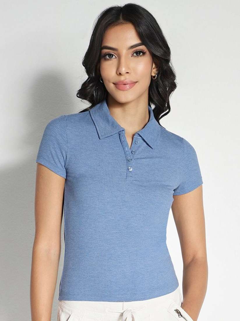 Buy AMERICAN EAGLE OUTFITTERS Women Polo Collar Slim Fit T shirt Tshirts for Women 29913975 Myntra