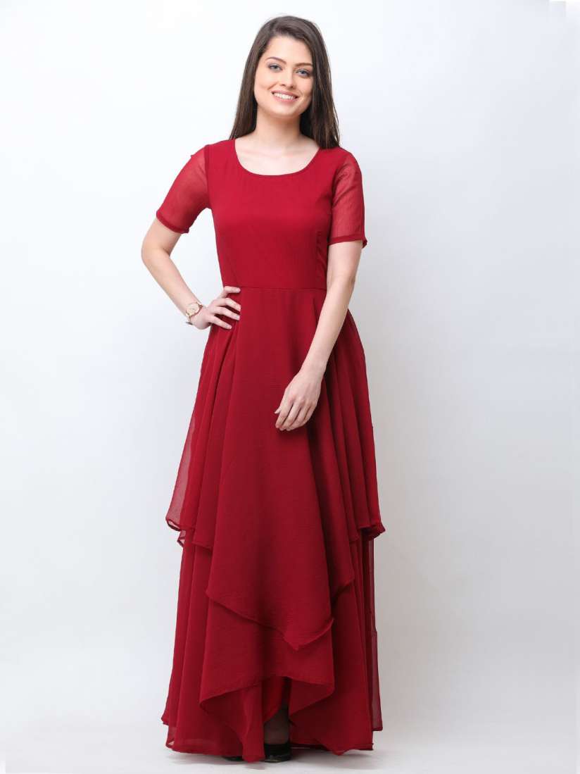 Buy SCORPIUS Chiffon Maxi Dress Dresses for Women 29919846 Myntra