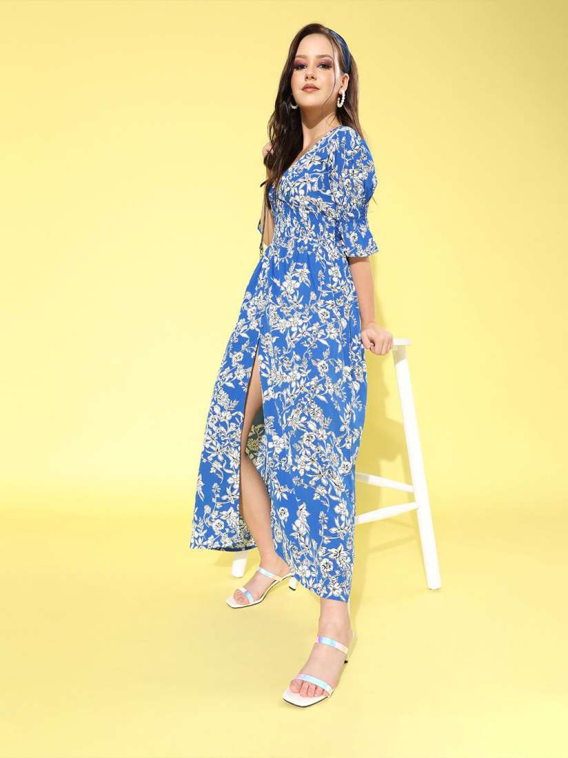 Buy SCORPIUS Floral Print Crepe Maxi Midi Dress Dresses for Women 29921090 Myntra