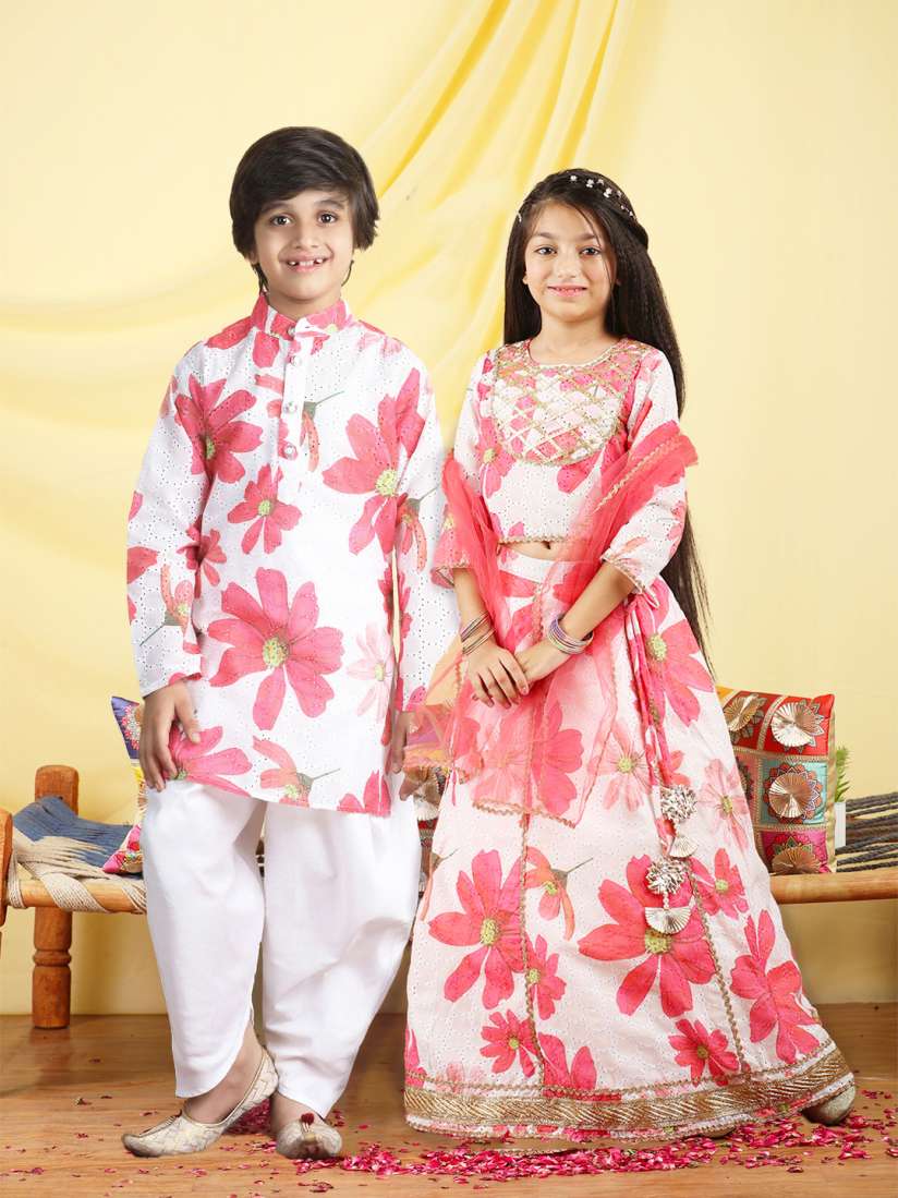 Buy Cutiekins Boys Floral Printed Mandarin Collar Straight Kurta with Pyjamas Kurta Sets for Boys 29933786 Myntra