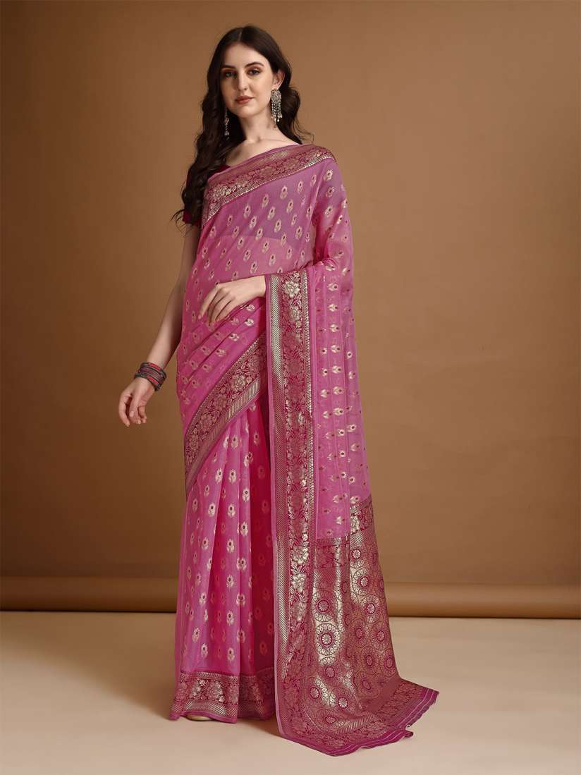 Myntra jamdani saree hot sale