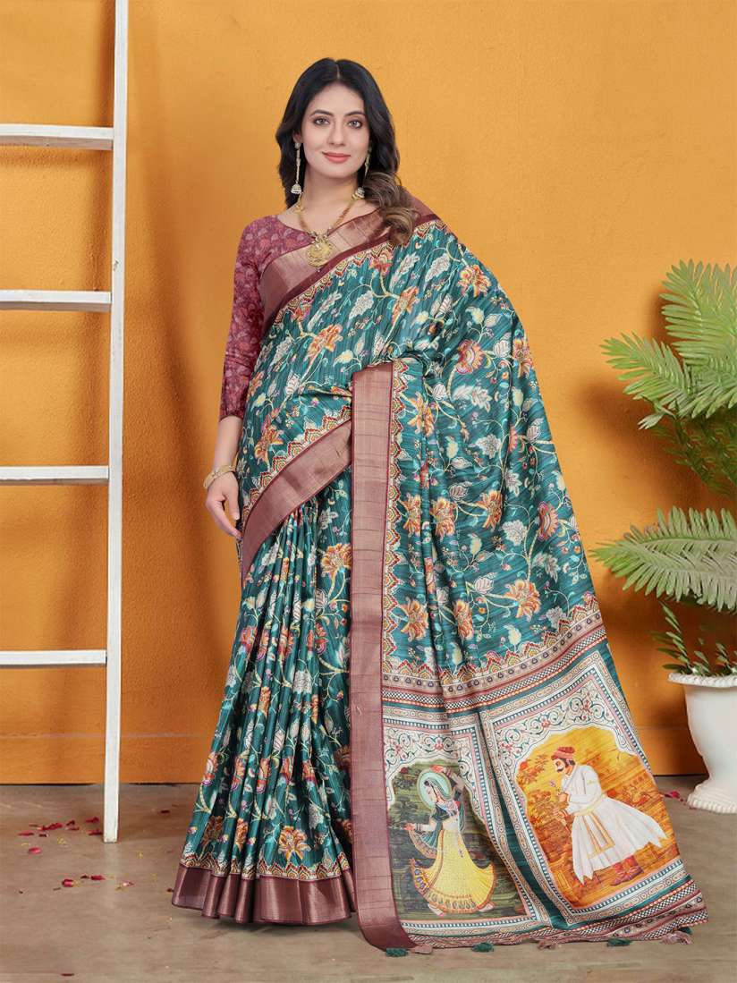 Myntra tussar silk saree clearance