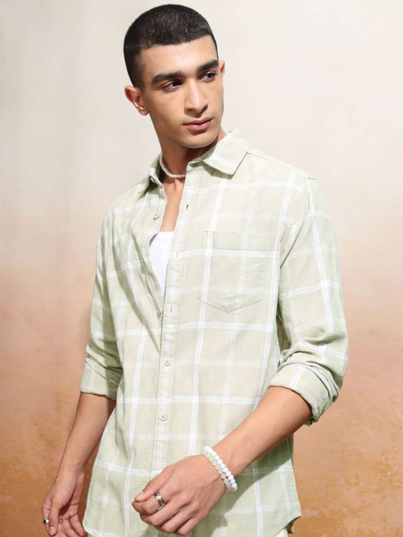 Buy HIGHLANDER Men Dobby Checked Casual Shirt Shirts for Men 29934883 Myntra