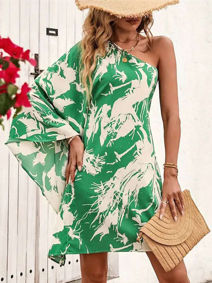 Buy StyleCast Women Floral Print One Shoulder Kimono Sleeve A Line Dress Dresses for Women 29939407 Myntra