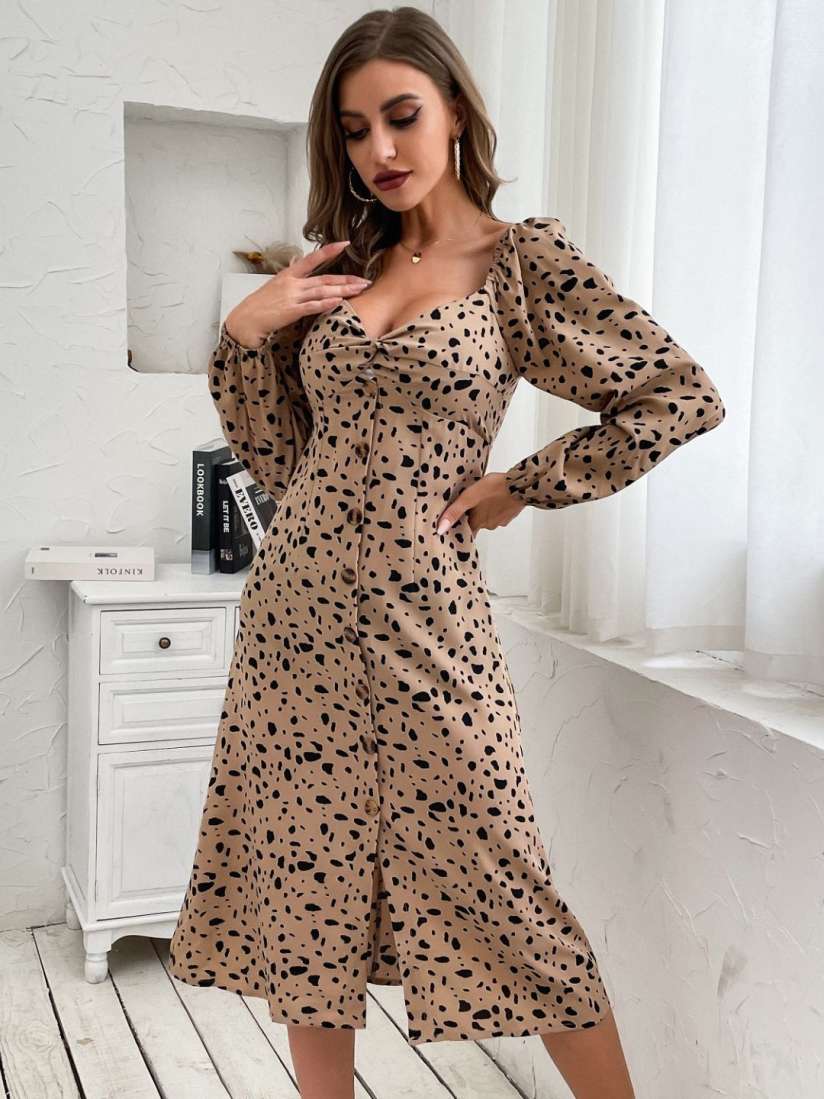 Animal print fit and flare dress best sale